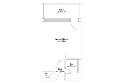 Modernes 1-Zimmer-Apartment in ruhiger Lage von Obertraubling