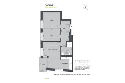 Wohnung zum Mieten in Hannover 887,46 € 77.17 m²
