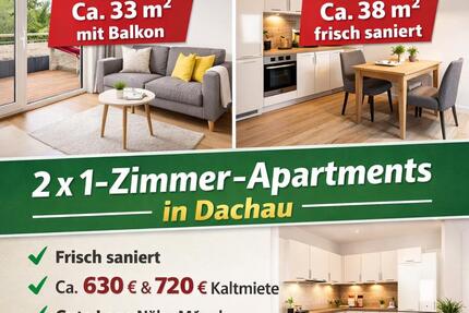 1-Zimmer-Apartments (33–38 m²) in Dachau – teilweise mit Balkon
