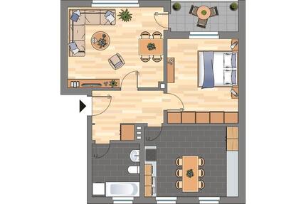 Renovierte, geräumige 2-Zimmer-Etagenwohnung in WHV-F-Groden – 63m², 1. OG - Wilhelmshaven Fedderwardergroden