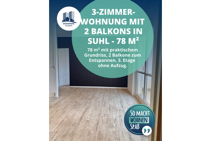 Wohnung zum Mieten in Suhl 420,00 € 78.7 m²