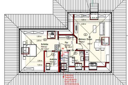 2 Zimmer Dachgeschosswohnung, Küche, Erstbezug nach komplett Sani - Nienhagen