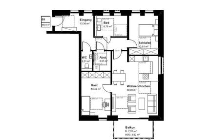Schicke 3-Zimmer-Wohnung - 1.080,00&nbsp;EUR Kaltmiete, ca.&nbsp; 85,63&nbsp;m&sup2; in Bad Bentheim (PLZ: 48455)