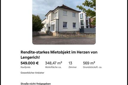 Rendite starkes Mietobjekt im Herzen von Lengerich