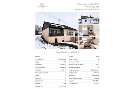 Ein- bis Zweifamilienhaus - 439.000,00&nbsp;EUR Kaufpreis, ca.&nbsp; 142,00&nbsp;m&sup2; in Buchen (Odenwald) (PLZ: 74722)