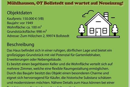 EinfamilienhausDoppelhaushälfte mit Garten, Keller - Körner