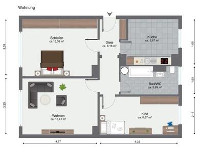 3 - Zimmer Wohnung in 19205 Pokrent zu vermieten ab 01.06.2026 - Gadebusch