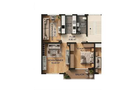 Kernsaniert & Provisionsfrei: 3-Zi. Wohnung mit Bonus-Anteil! - Lemgo