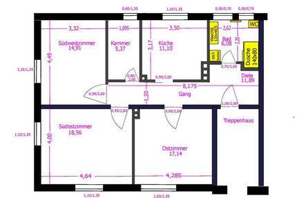 modernisierte 3,5-Zimmer-Wohn. Bayreuth Gartenstadt Hochparterre