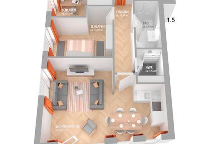Moderne 3-Zimmer-Whg (KfW 55) mit EBK, Aufzug & Balkon ab sofort - Ankum