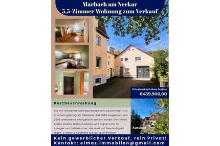 5,5 Zimmer Wohnung - 439.900,00&nbsp;EUR Kaufpreis, ca.&nbsp; 121,00&nbsp;m&sup2; in Marbach am Neckar (PLZ: 71672)