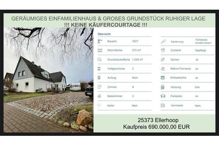 Geräumiges Einfamilienhaus auf großen Grundstück in ruhige Lage - Ellerhoop