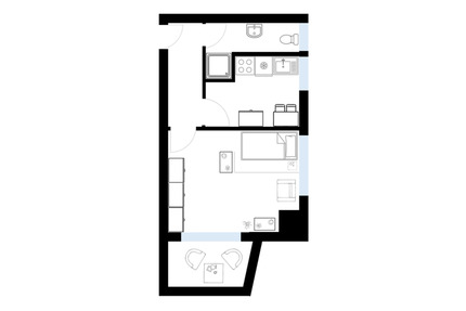 Helles 1 Zimmer-Appartment in Moers-Stadtmitte mit Balkon