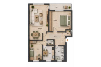 Modernisierte 3-Zi-Wohnung mit Südbalkon im Herzen von Stadthagen