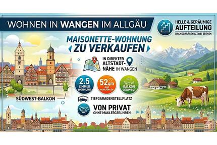 Wangen im Allgäu - 2,5 Zimmer Maisonettewohnung