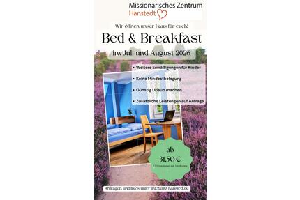 Bed & Breakfast im Missionarischen Zentrum Hanstedt