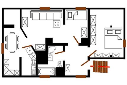 2 Zimmer DG Wohnung mit Küche & Bad ab Juli 2026 frei - Regensburg Konradsiedlung