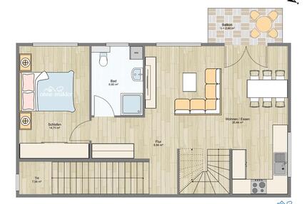 Moderne 4-Zimmer-Maisonettewohnung mit Balkon und Einbauküche - Spenge