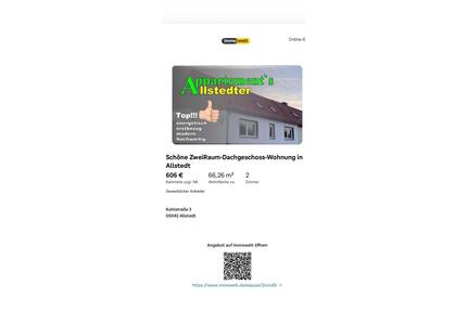Wunderschöne Zweiraumwohnung mit Schlossblick in Allstedt