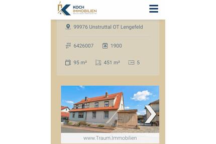 Einfamilienhaus - 35.000,00&nbsp;EUR Kaufpreis, ca.&nbsp; 95,00&nbsp;m&sup2; in Anrode (PLZ: 99976)