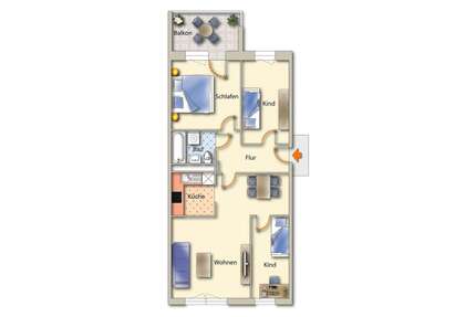 Wohnung zum Mieten in Freiberg 491,00 € 70.19 m²