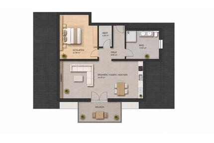 Moderne 2 ZKB Wohnung mit Balkon - verfügbar ab 01.08.2026 - Breitscheid