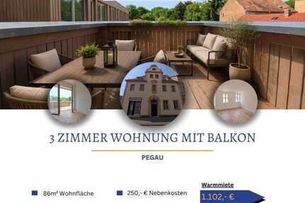 Wohnung zum Mieten in Pegau 852,00 € 85.7 m²