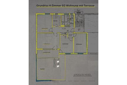 Helle 4-Zimmer EG Wohnung, Terrasse, Garten in 84034 Landshut