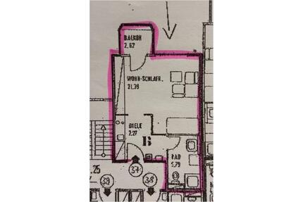 Zentrumsnahe 36qm Wohnung 1,5 Zimmer - Kaiserslautern Bahnheim