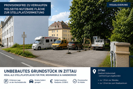 Stellplatzgrundstück in Zittau - Wohnmobile, PKW & Firmenfahrzeuge | nur 23.500 €