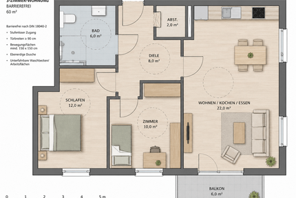 Wohnung zum Kaufen in Niestetal 270.000,00 € 60 m²