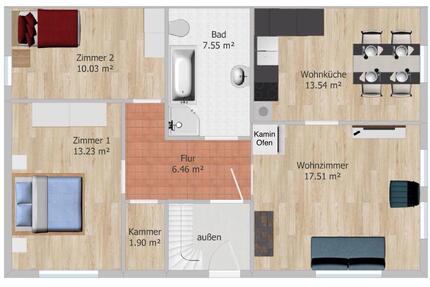 3,5 Zi. Whg. & Gartenmitbenutzung, zentral gelegen - Burkardroth