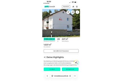 Gästehaus mit 20 Zimmern = 25 Betten in Winhöring - Töging am Inn