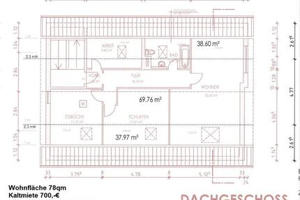 3 Zimmer Wohnung 78qm Dachgeschoss - Haßfurt