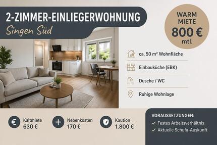 Gemütliche 2-Zimmer Einliegerwohnung in Singen Süd - Singen (Hohentwiel)