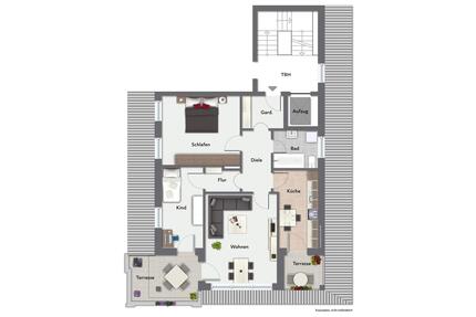 Schöne 3-Zi.-Wohnung mit 2 Balkonen und herrlicher Aussicht in Deggendorf zu vermieten.