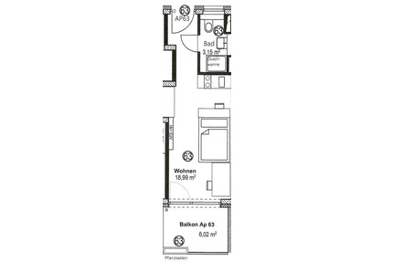 Möbeliertes 1-Zi.-Appartement für StudentenAzubisPraktikanten (8030_63) - Freising Am Vogelherd