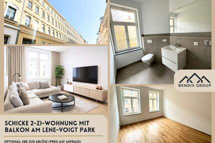 Moderne 2 Zi-Wohnung in saniertem Gebäude I Balkon mit Blick in grünen Hof I Optional: EBK gegen Ablöse verfügbar - Leipzig Anger-Crottendorf