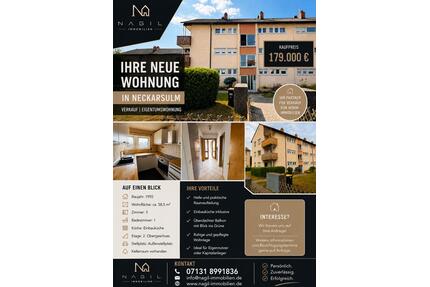 Gepflegte 3-Zimmer-Eigentumswohnung mit Balkon und Stellplatz - Neckarsulm