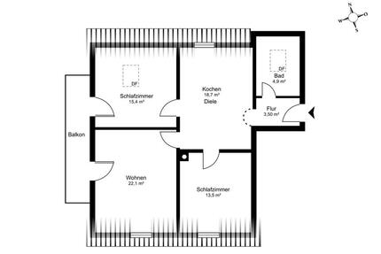 Provisionsfrei - 3 Zi. DG-Wohnung inkl. TG mit Wendelsteinblick - Bruckmühl