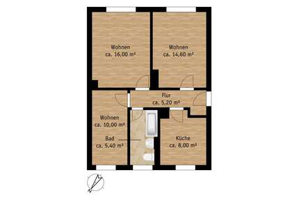 Wohnung zum Mieten in Pirna 390,72 € 59.2 m²