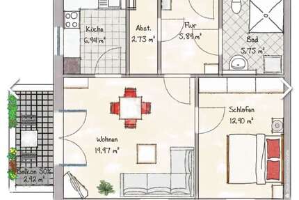 Wohnung zum Mieten in Limburg 620,00 € 55.97 m²