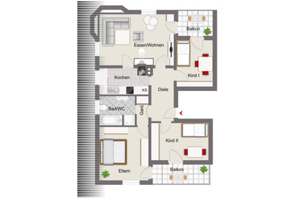 Schöne 4-Zimmer-Wohnung (ca. 82 m²) mit Garage & Balkon!!! - Deggendorf