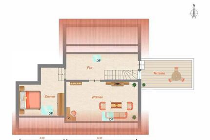 Zweizimmerwohnung Maisonette mit Garage, Terrasse und Stellplatz - St. Blasien