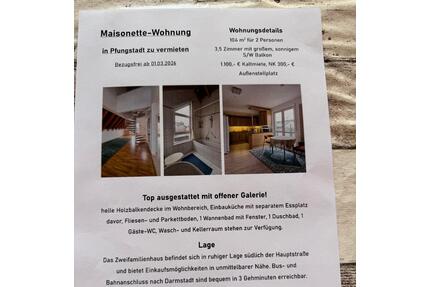 Maisonetten Wohnung zu vermieten - Pfungstadt