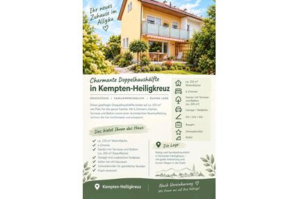 Doppelhaushälfte - 1.800,00&nbsp;EUR Kaltmiete, ca.&nbsp; 155,00&nbsp;m&sup2; in Kempten (Allgäu) (PLZ: 87439) Auf der Halde
