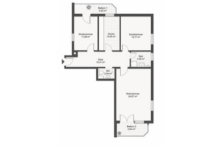 Großzügige 3 Zimmer Wohnung mit 2 Balkonen - München Allach-Untermenzing