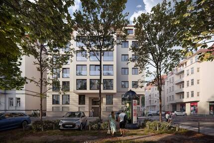 KfW40-Projekt in der Südvorstadt: Großzügige 3- Raumwohnung mit 48m² Wohnbereich und Balkon - Leipzig