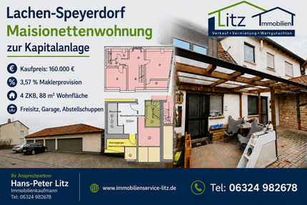 Wohnung zum Kaufen in Neustadt-Lachen-Speyerdorf 160.000,00 € 88 m²
