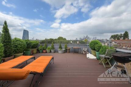 Wohnerlebnis mit sensationeller Dachterrasse und Panoramablick über die ganze Stadt - Frankfurt am Main Ostend